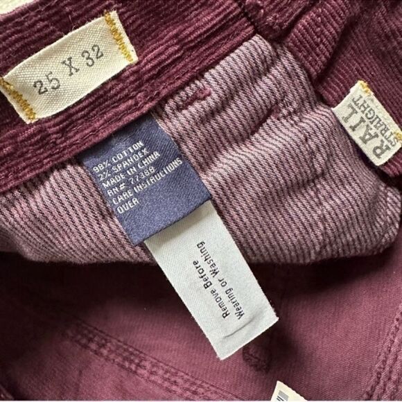NWT Madewell Rail Straight Cords in Plum Purple size 25 - Picture 4 of 8